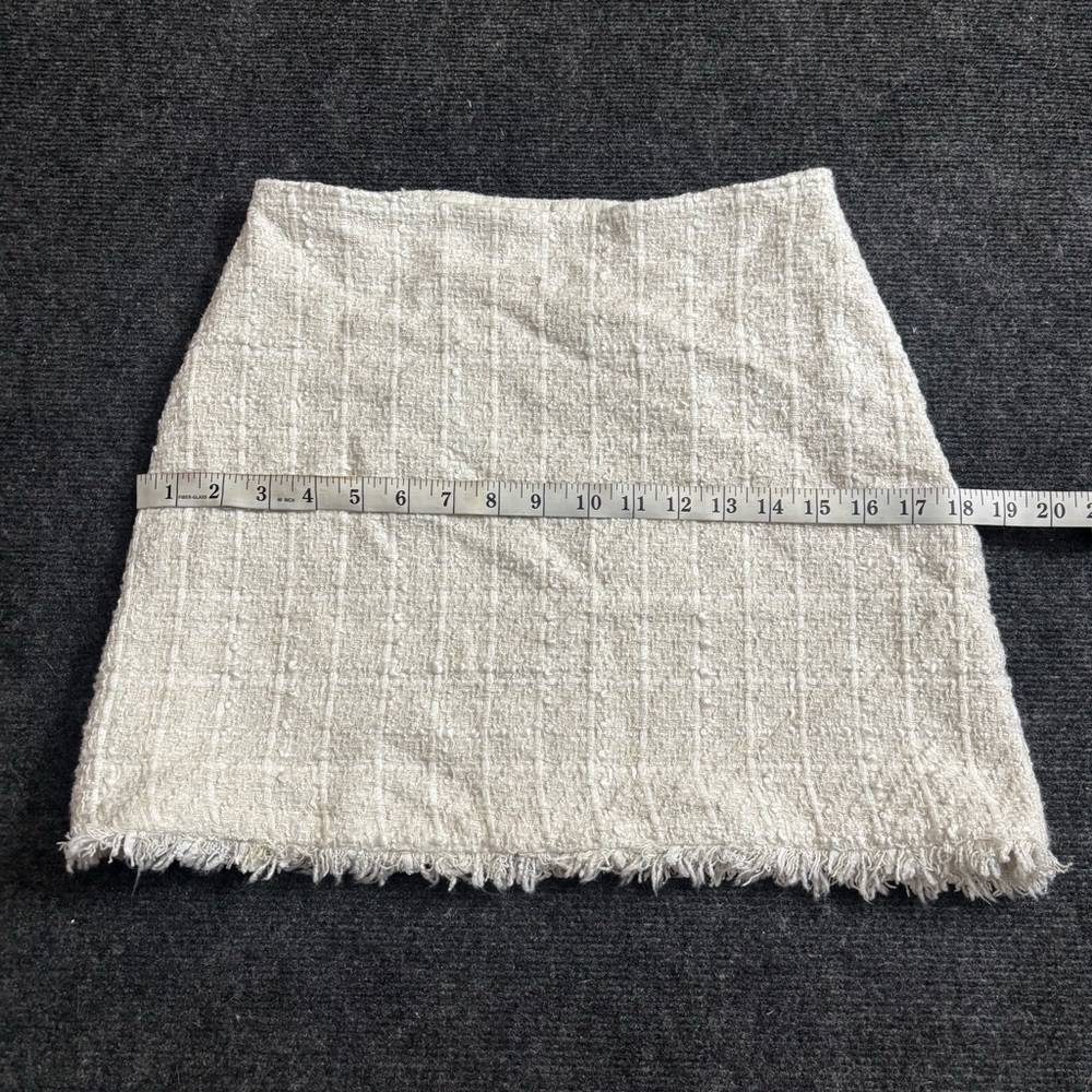 Express Cream Skirt with Fringed Hem - Picture 5 of 6